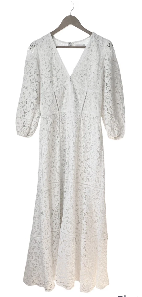 Jonathan Simkhai 白色订婚/婚礼蕾丝 V 领连衣裙(8 码) — 第 2/4 张图片