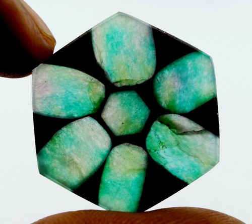 Natural 21 Ct Lovely Trapiche Emerald Rare Found Certified Colombian Gemstone - Picture 2 of 3