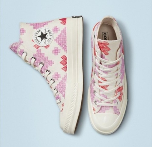 Converse High Top Chuck 70 Festival Broderie Egret, Pink, Red US 7 UK 5 EUR 37.5 - Picture 3 of 12