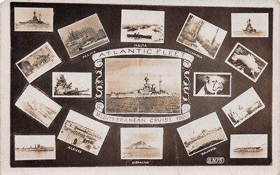 AK SCHIFFE ATLANTIKFLOTTE MITTELMEER KREUZFAHRT 1920 MEHRFACHANSICHT