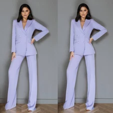 Lavender Women's Suit Formal Business Lady Office Work Wear Two Pieces Slim Fit
