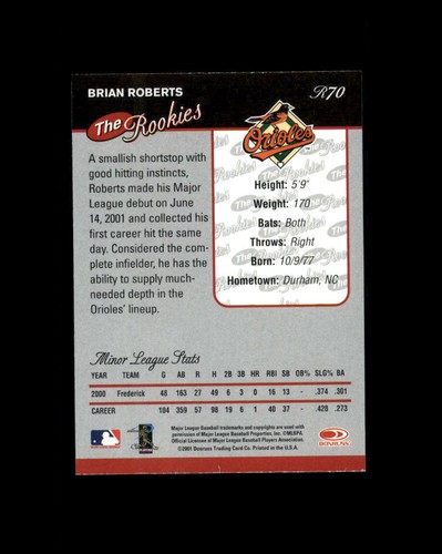 2001 Donruss Baseball's Best Bronze Rookies #R70 Brian Roberts (ref 165728) - Picture 2 of 2