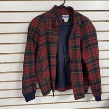 Vintage Pendleton Women's PM Red Tartan Plaid Wool Jacket Zip Up Christmas - NL