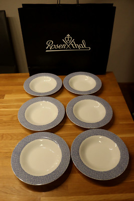 Rosenthal Moon Cipango Blue- studio line - 6 Suppenteller 24 cm *1 A Neuware*