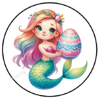EASTER MERMAID ENVELOPE SEALS LABELS STICKERS PARTY FAVORS