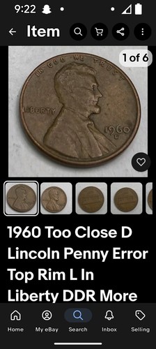 RARE 1960D Lincoln Wheat Penny W/Errors - Picture 3 of 4