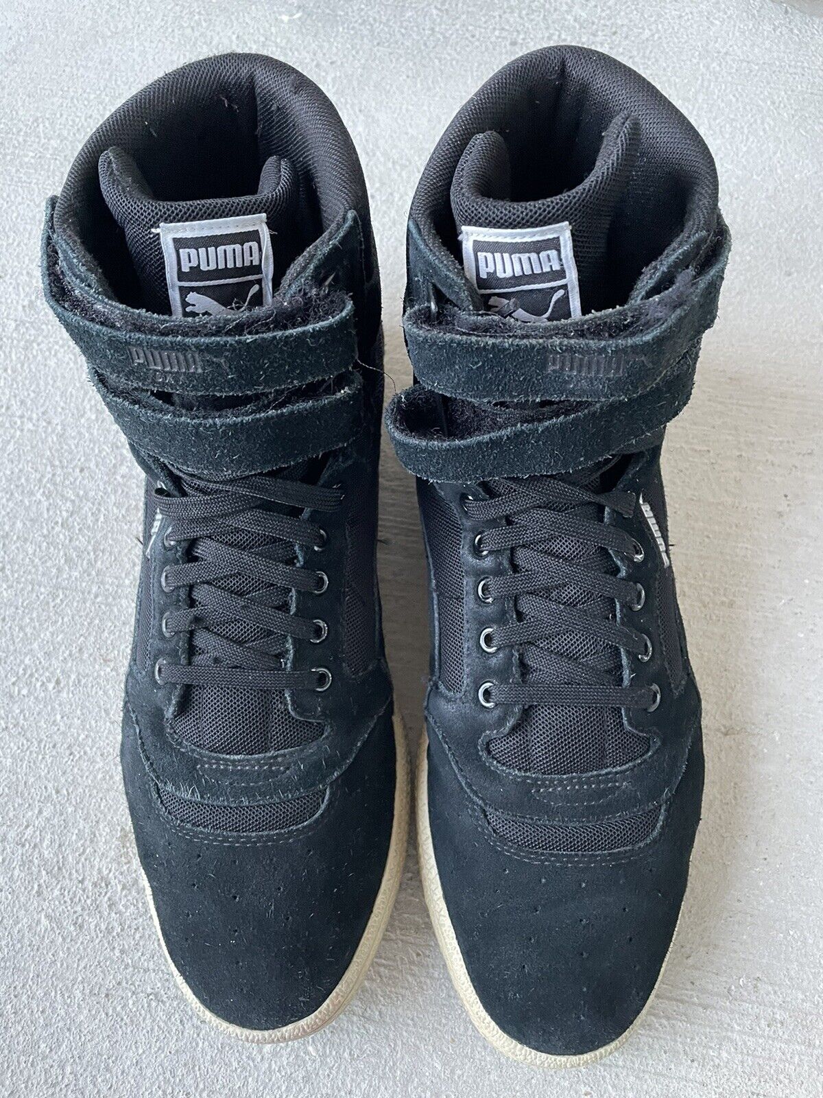 Puma Mens  High Top Boots Black Leather Suede Sne… - image 4