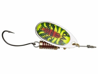 DAM EFFZETT Spinner SINGLEHOOK 4G – Esca Artificiale #2, Colore Tigre Antincendio Fluorescente