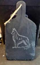 Belgian Sheepdog  hand carved slate cutting board/wall hanging