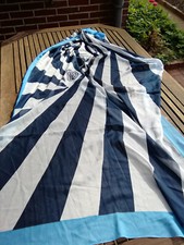 Großes duftiges Marken Baumwoll Tuch Schal weiß blau Marine Meer 160 x 115 cm