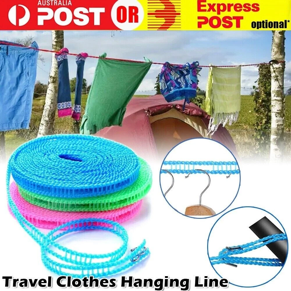 Travel Clothes Line Nonslip Clothesline Rope Camping Washing Airer Outdoor  💥