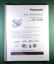 Panasonic HC-X1000 Basic Instruction Manual: Full Color  Protective Covers