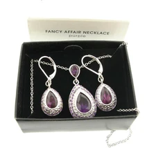 Avon Fancy Affair Necklace & Earrings Rhinestone Jewelry Set
