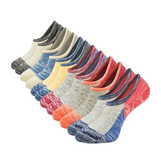 No Show Socks Mens Socks 8-12 Low Cut Ankle Sock, Men 6-10 Color Block- 6pairs-image