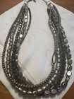 Silpada Hailstone N1936 hematite crystal 5 stand necklace sterling silver.