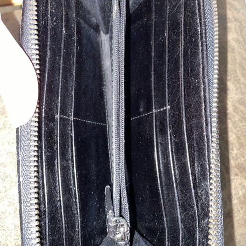 Elliott Lucca Leather Zip Around Long Woven Wallet Black - Picture 3 of 5