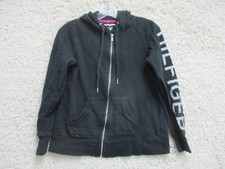 Tommy Hilfiger Sport Sweater Small Adult Black Hoodie Full Zip Pockets Womens S