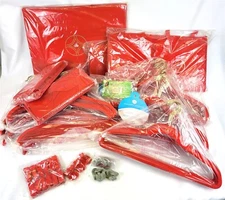 Joy Mangano Red Huggable Hangers Clips Hooks Garment Bag NOS 104 Pieces ~ MS