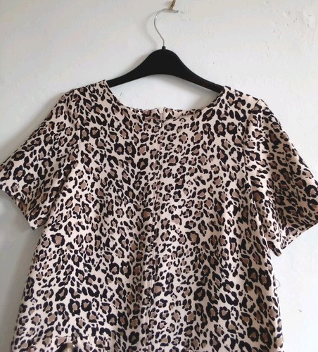 Wallis Ladies Leopard Print Shift Dress Size UK 12 - Picture 4 of 10