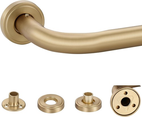 Luxurious Warm Gold Curtain Rod with Double-Deck Design - Max 50 lbs Capacity - Picture 3 of 9