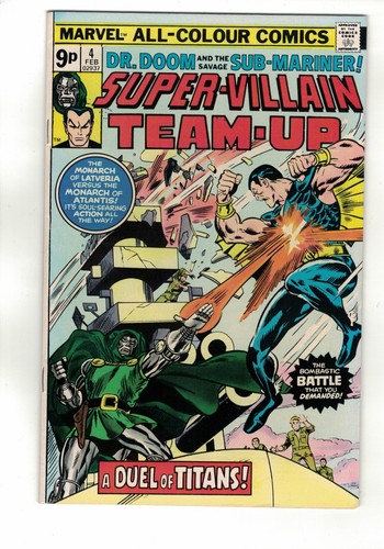 SUPER-VILLAIN TEAM-UP #4 NM CONDITION! VINTAGE DR. DOOM VS. NAMOR! MARVEL COMICS