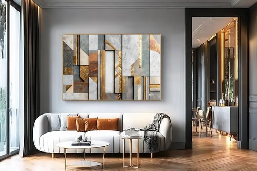 Leinwand Bild XXL Abstrakt Geometrisch 3D Minimalistisch Wandbild Wanddeko 8264 - Bild 4 von 8