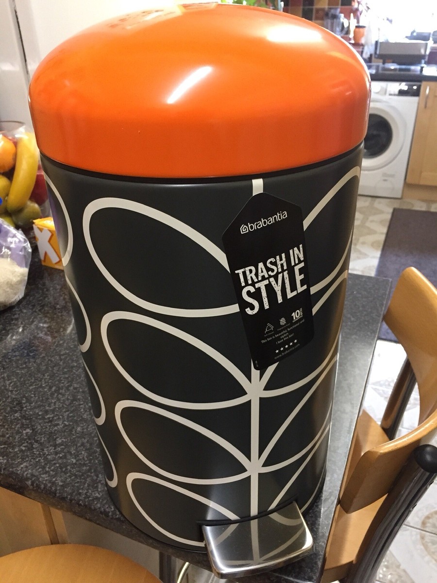 Brabantia Orla Kiely Charcoal Linear Stem Retro Bin 12L Very Brabantia Orla Kiely Charcoal Linear Stem Retro Bin 12L Very