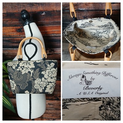 Always Something Different By Beverly Handbag Handmade Canvas Purse Bamboo Strap