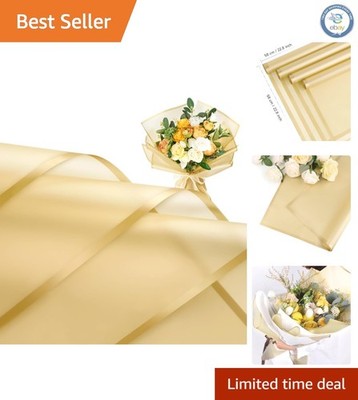 20 Sheets Waterproof Gold Flower Wrapping Paper   Elegant Translucent Finish