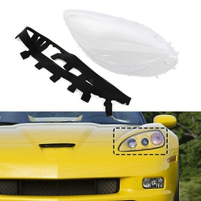 Headlight Lens Cover Replacement Cover for Chevrolet Corvette C6 2005-2013 Clear