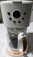 HADEN Coffee Machine, 12 Cup Programmable Drip Coffee Maker, Ivory & Chrome #101