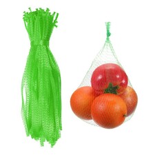 100Pcs 35cm/14 Inch Reusable Mesh Produce Bags Washable Net Storage Bags, Green