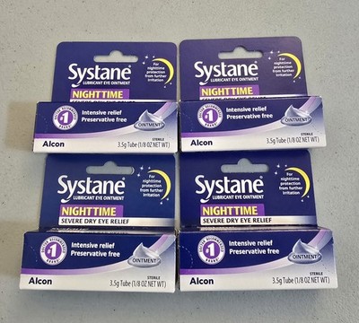 FOUR (4) Alcon Systane Nighttime Severe Dry Eye Lubricant Ointment 3.5g Exp2027+