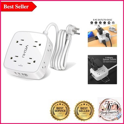 Ultimate 8-Outlets Surge Protector Power Strip with USB & Extended Cord