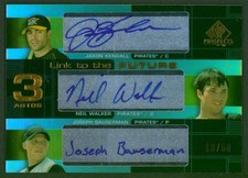 2004 SP Prospects NEIL WALKER RC JASON KENDALL JOE BAUSERMAN Triple Auto #/50