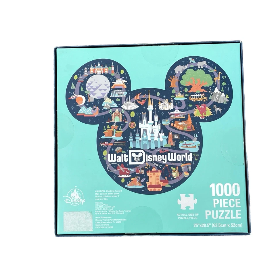 Quebra-cabeça Walt Disney World 1000 peças novo marcos icônicos Mickey Ear Design presente - Imagem 3 de 3