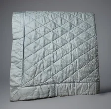 PAIR- RALPH LAUREN LIGHT BLUE QUILTED EURO PILLOW SHAMS BUTTON OPENING 29”x29”