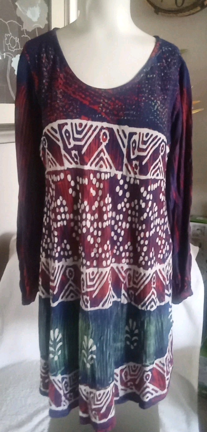 Sacred Threads Multi Colored Pullover Long Sleeve… - image 1