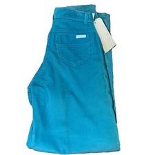 Vintage 90s Brittania Corduroy Turquoise Girls Size 14 Slim Western Style Jeans