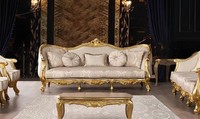 Dreisitzer Sofa 3 Sitzer Barock Rokoko Sofa Sofas Sessel Sitz Stoff Stil Couch