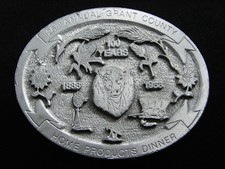 RF09143 VINTAGE 1988 HOME PRODUCTS DINNER GRANT COUNTY BELT BUCKLE