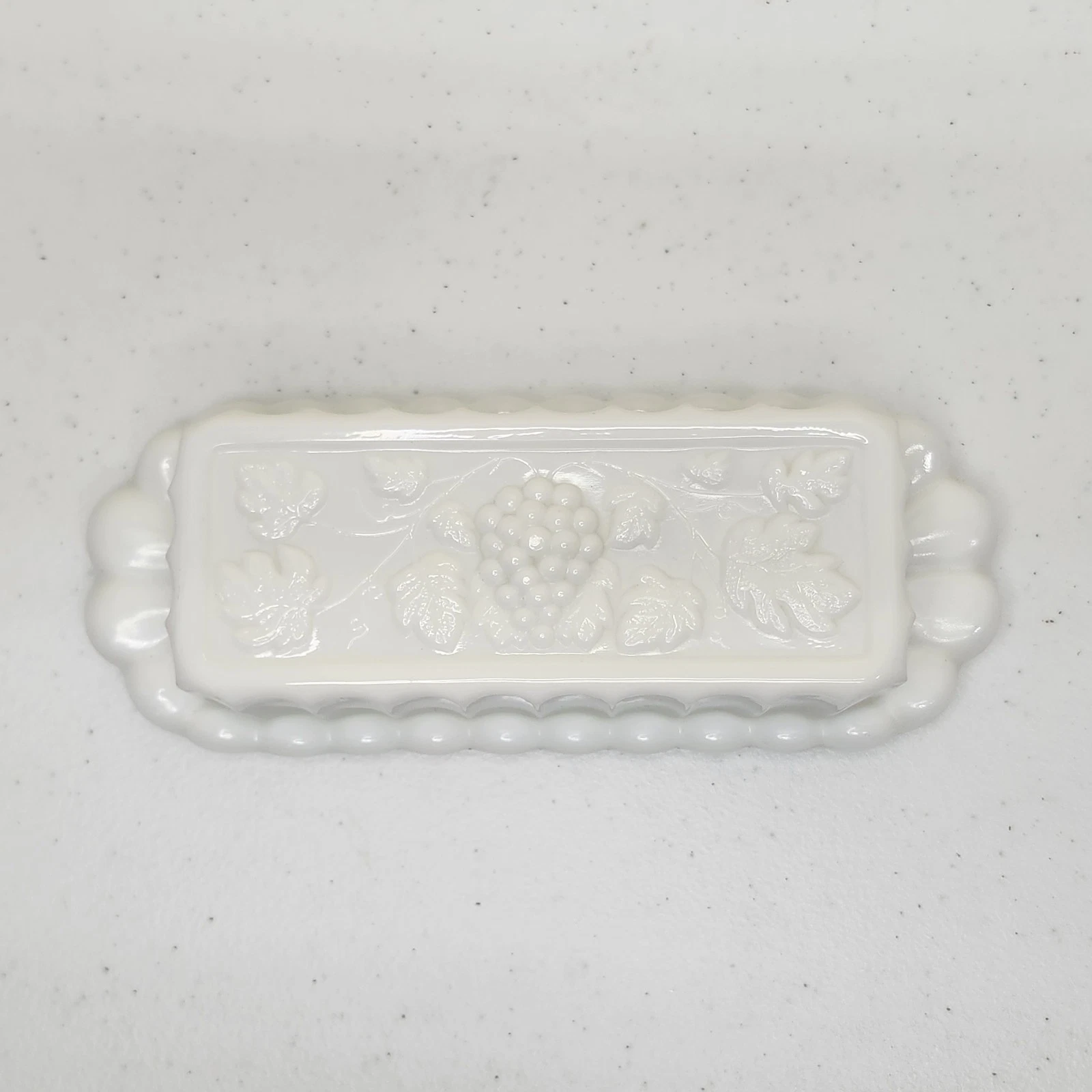 Vintage Westmoreland Milk Glass Covered Butter Dish – Paneled Grape Pattern