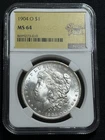 1904 O Morgan Silver Dollar NGC MS-64 - Error rotated reverse 15-20 Degrees