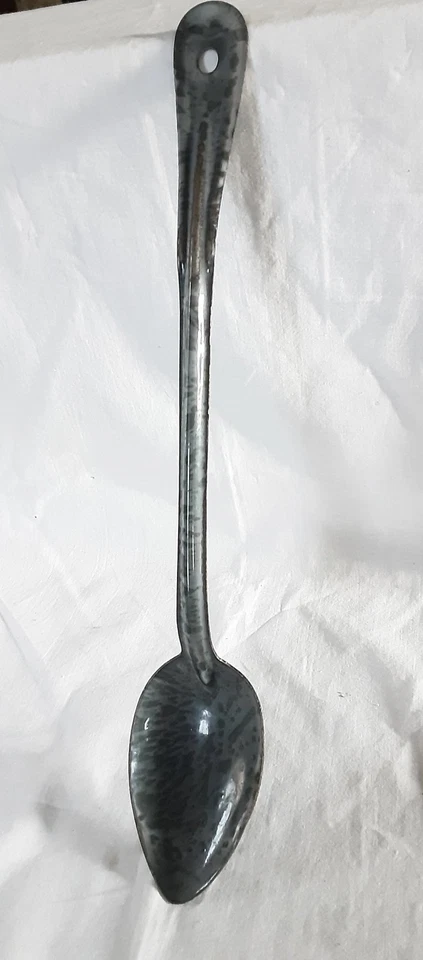 VTG Gray Graniteware Enamelware Spoon with 11.5" Long Handle▪︎No Rust! - Image 2 of 4
