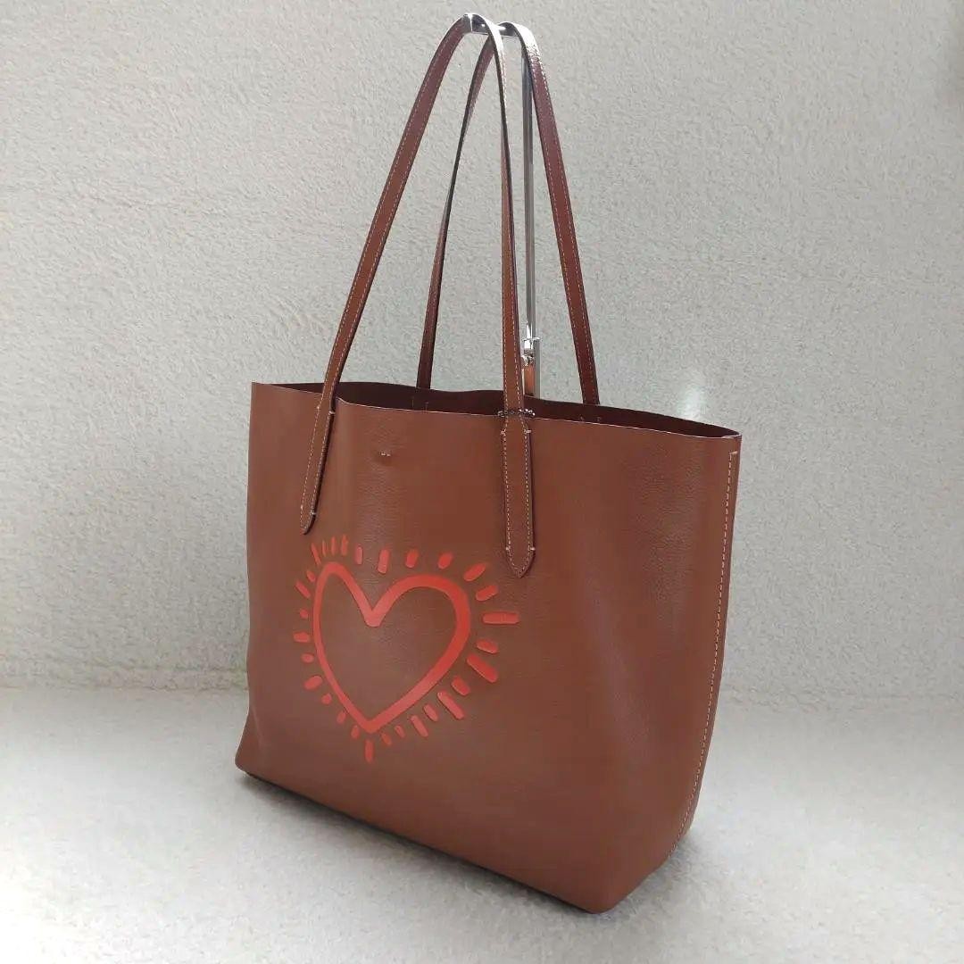 Coach x Keith Haring Leather Tote Bag Near Mint Rare Collaboration image 3
