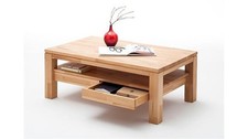 Couchtisch Gordon Wohnzimmertisch Kernbuche massiv geölt 2 Schubkästen 45 cm
