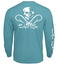 Salt life Long Sleeve, Skull and Hooks, Men's Graphic TShirt, 2XLT or  3XLT