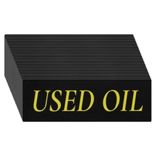 30-Pack Used Oil Sticker, 6×2"  Label for Oil Storage Drums, Black and Yellow