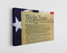 US Constitution Canvas Art We The People Wall Decor American Flag Print