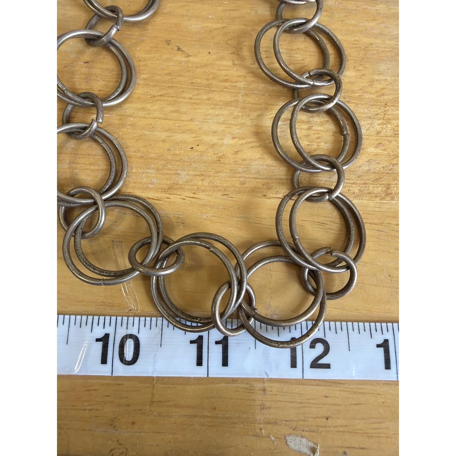 Silver Tone Chunky Interlocking Multi Ring Statem… - image 4